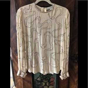 Argenti Small beaded silk blouse